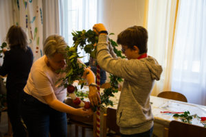 Palmbaumbinden und Palmsonntag